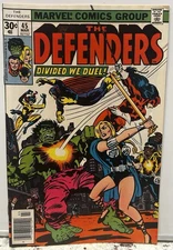 The Defenders 45 Marvel Comic Book 1976 Divided We Duel Hulk Cover