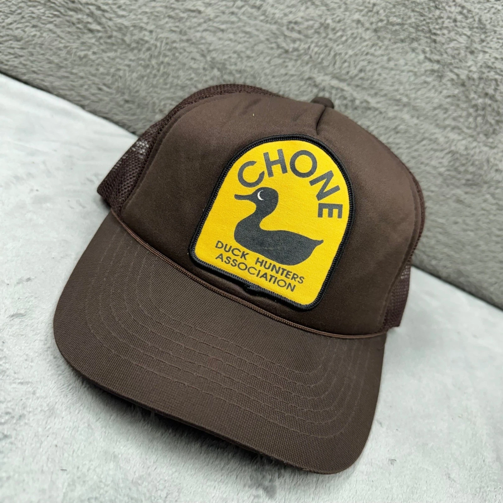 JA Headwear II Chone Duck Hunters Association Trucker Hat Mens OSFA Brown EUC