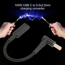 1 USB C To DC 5.5x2.5mm Adapter Durable Nylon For Laptop Charging