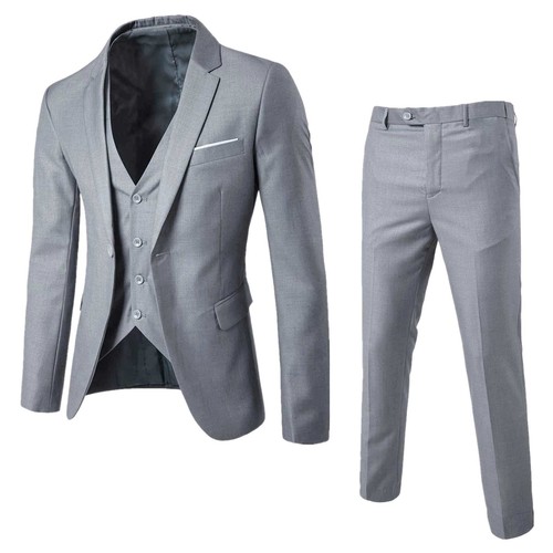 Freebily Mens Gentleman Suit Formal Dinner Suits Button Tuxedo Jacket AU - Picture 30 of 91