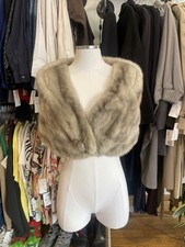Vintage 60s grey mink stole/ caplet