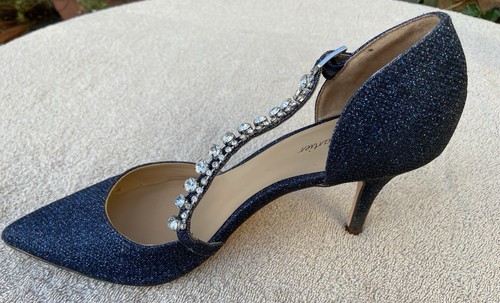 Roland Cartier midnight navy blue gem court shoes-glitter sparkly- Prom-UK 7 EUC - Bild 9 von 24