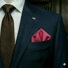Nwot 9" X 9" Satin Pocket Square, Pink, Phantom Geometric/Polkadot