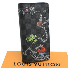 Louis Vuitton Damier Graphite Map Portefeuille Brazza Long Wallet Canvas N40202