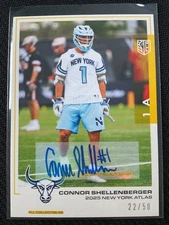 Connor Shellenberger 2025 Premier Lacrosse League PLL  Yellow Auto #22/50