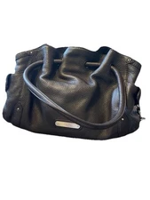 Cole Haan Chocolate Pebbled Leather Village Satchel Handbag Exc Condition