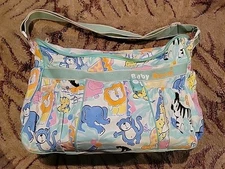 Vintage 90s Baby Boom Diaper Bag Safari Zoo Jungle Animals Bright Colors RARE!