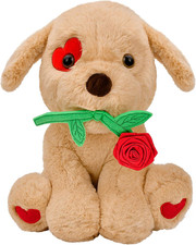 Mothers Day Gifts for Mom: 10 Inch Funny Cute Plush Dog with Rose for Mom Wife F