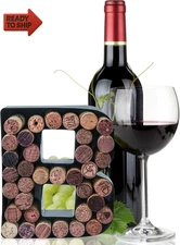 Metal Letter Wine Cork Keepsake Saver & Holder Monogram W/Free Wa