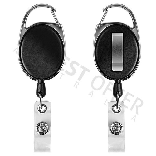 2x Retractable Recoil Lanyard Chain Pull ID Card Holder Reel Belt Clip Extend AU - Picture 2 of 7