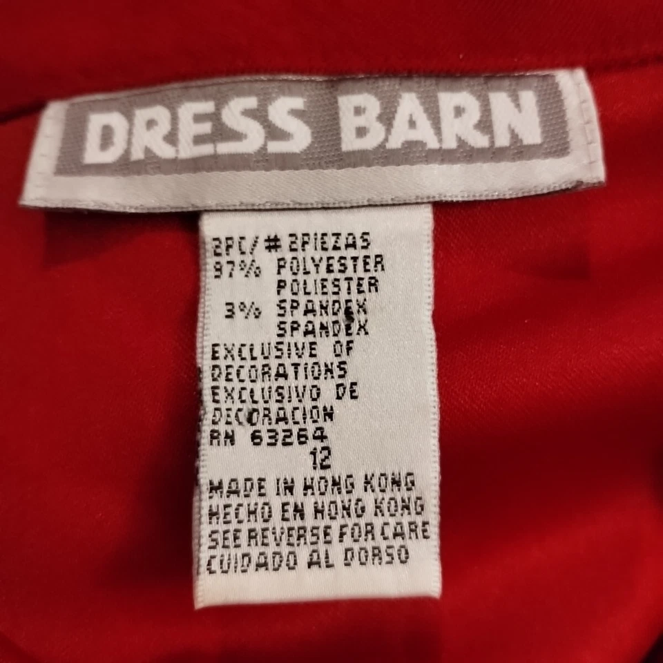 Chaqueta de manga larga Dress Barn para mujer talla 12 roja y negra con cremallera Foto 3 de 4