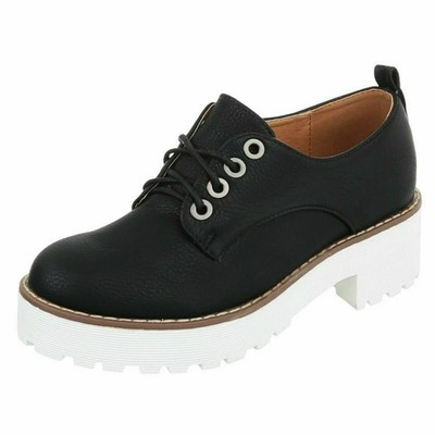 Stiefeletten Ankle Boot Schnürschuhe Collage Oxford Loafer Flach Schwarz 38 Neu