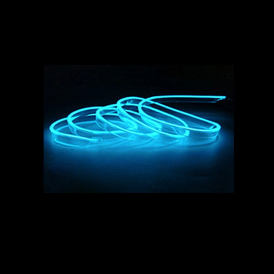 Tira de luces LED azul hielo decoración ambiente interior coche 2M Foto 4 de 4