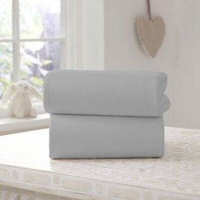 Clair De Lune 100% Cotton Travel Cot Fitted Sheet Twin Pack – White Or Grey