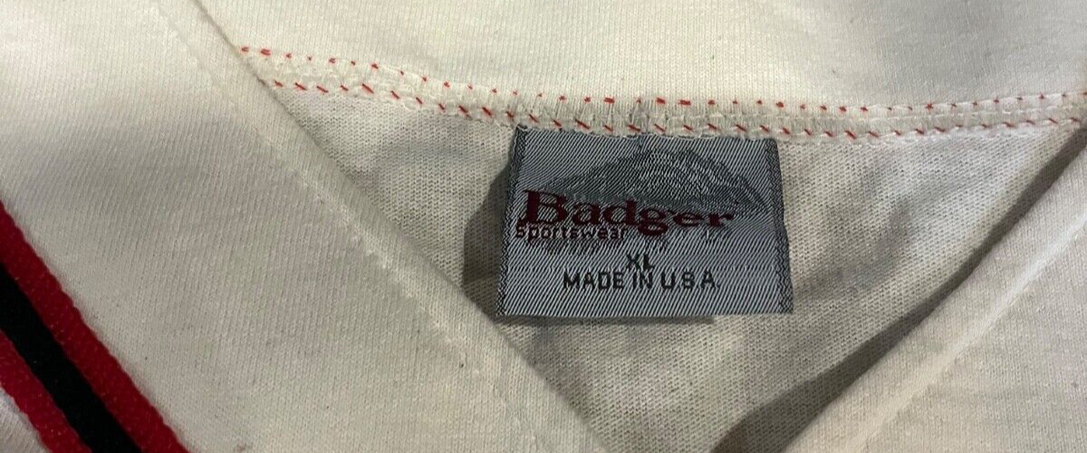 Vintage Badger Sportswear Jersey Team CSG Baseball White/Red Mens