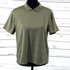 Nike Golf Polo Shirt Women  s M Green Dri Fit Ace Striped CK5846-222 NWT