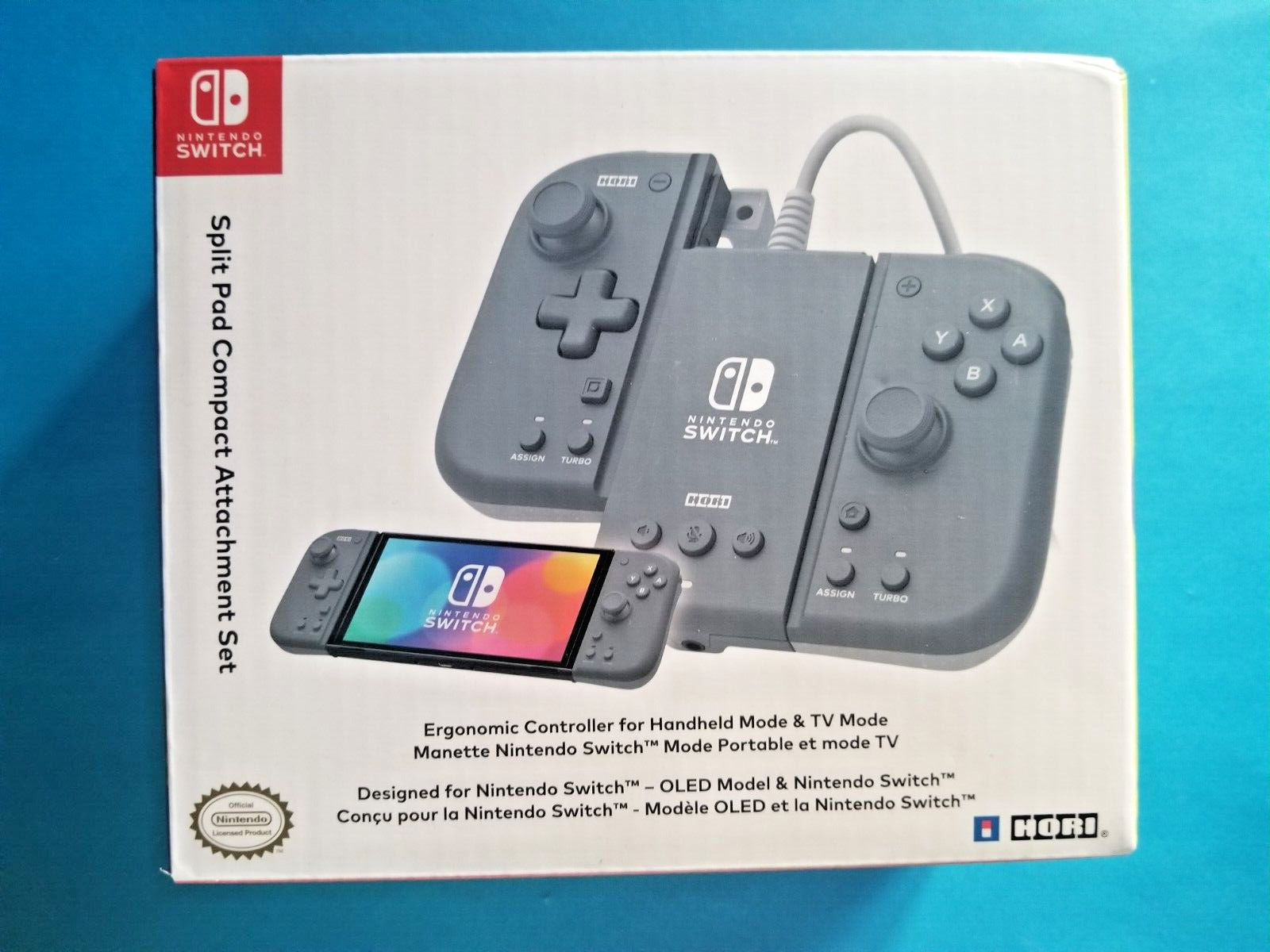 NEW - HORI Split Pad Compact Attachment Set - Gray - Nintendo Switch Controller