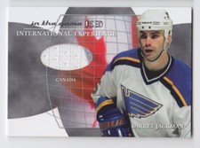 2003-04 ITG USED SIGNATURE BARRET JACKMAN GAME JERSEY INTERNATIONAL IE-8 Blues