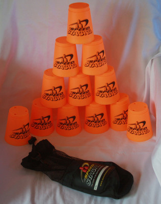 Speed Stacks Set 12 Fluorescent Orange Cups Mesh Bag Instructions