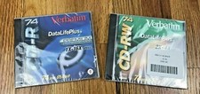 Lot of 2 NEW SEALED PC VERBATIM Data Life Plus CD-R 74  CD-RW 74 -Free Ship