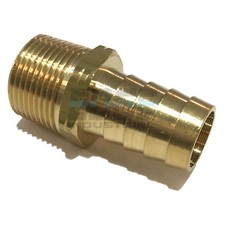 3/4 HOSE ID TO 3/4 MALE BSP BSPT STRAIGHT BRASS FITTING GAS/FUEL/AIR/WATER/WOG