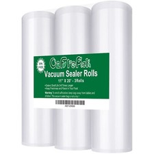 O2frepak 3 Pack 11"x20' Rolls Vacuum Sealer Bags Rolls with BPA Free,Heavy Du...