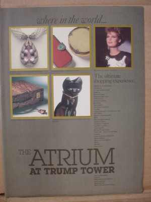 1985 Atrium Shopping at Trump Tower Donald Vintage Print Ad 119