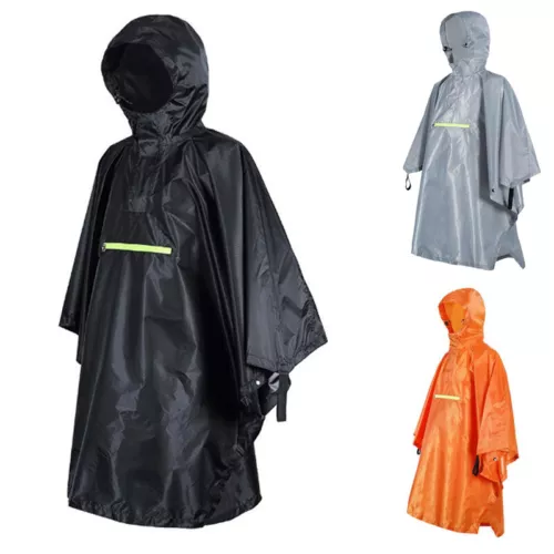 Regen Poncho Wandern Radfahren Fahrrad Regenmantel Reflexstreifen Wasserdichter