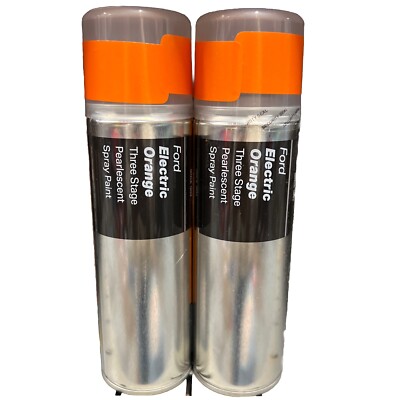 FORD ELECTRIC ORANGE DREISTUFIG PERLGLANZ SPRAY LACK 300ML DOSEN HALFORDS x 2