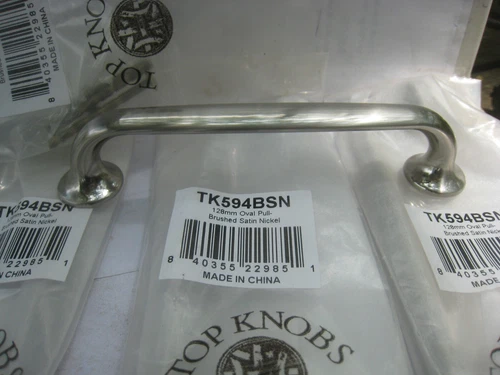 Lot of 5 pcs of Top Knobs Mercer Oculus 5-1/16" Drawer/Cabinet Pulls TK594BSN - Picture 2 of 7