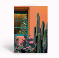 Holiday Desert Cactus - 18 Christmas Cards & Envelopes - Western -40073