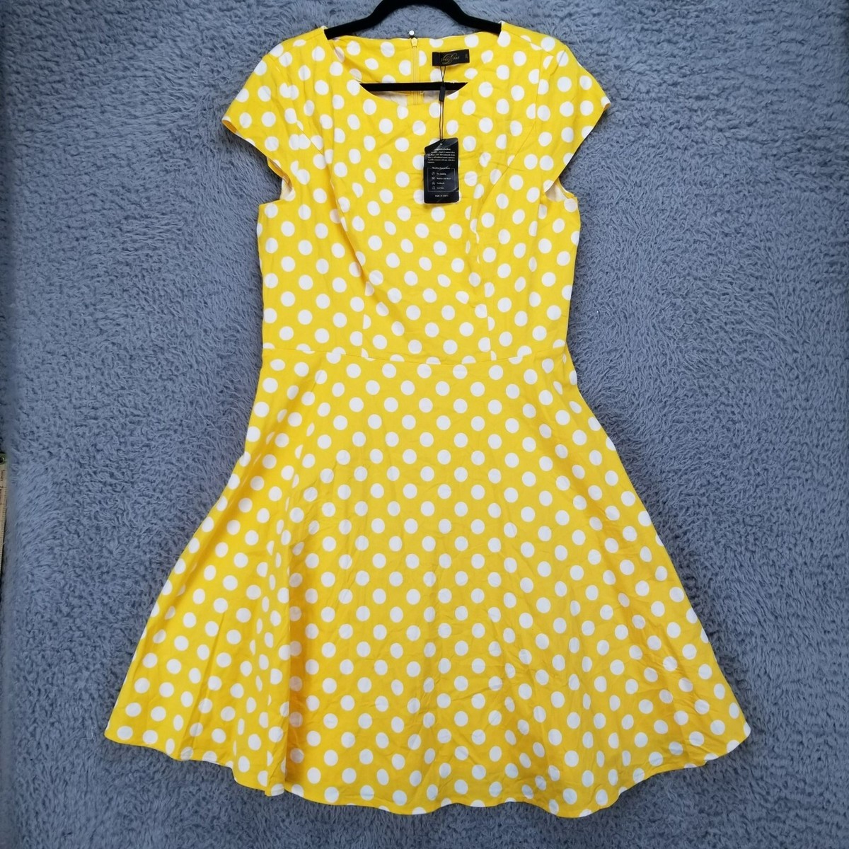 Polka Dot New Look Yellow Midi Dress Yellow Polka Dot Wrap Skater