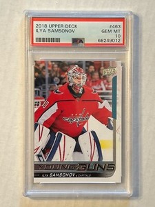 Ilya Samsonov 2018-19 Upper Deck Young Guns #463 RC Rookie PSA 10 GEM T232