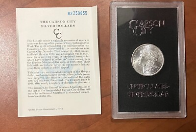 Rare Uncirculated 1883-CC $1 Morgan Silver Dollar Carson City GSA