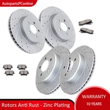 345mm Front 320mm Rear Brake Rotors Pads Kit for AWD CHRYSLER 300 Charger Magnum