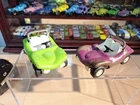 Vintage TONKA - 2 Dune Buggy Car Toy 1970s Pressed Steel Metal (Red and Green)