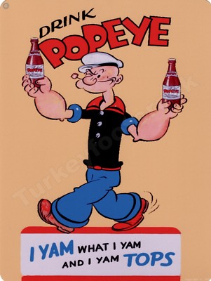 Popeye Soda 9'' x 12'' Metal Sign