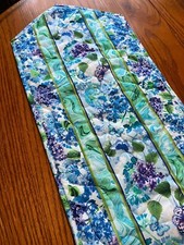 Handcrafted-Quilted Table Runner- Spring Is Coming: Hydrangeas, Butterflies 2025