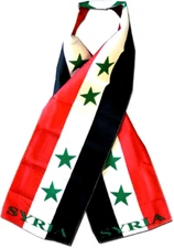 SYRIA FLAG SCARF - LIGHTWEIGHT POLYESTER 8" x 60" - NEW SCARF SHAWL WRAP 