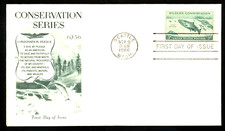 KING SALMON FISH  WILDLIFE CONSERVATION 1956 FLEETWOOD CACHET FDC  UNADDR