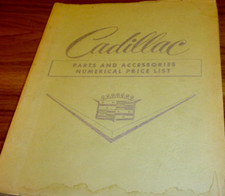 1962 Cadillac Eldorado Biarritz Numerical Price List Parts Catalog Manual