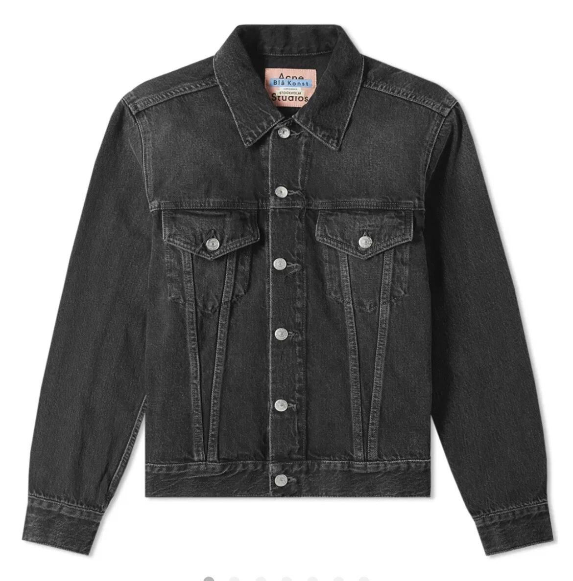 mens acne studios 1998 vintage black denim jacket S M 46 from END