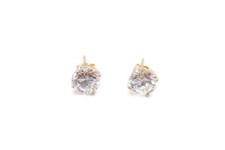 14k Yellow Gold Cubic Zirconia Stud Earrings 2 CTW