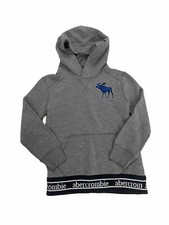 Abercrombie Fitch Kids Gray Moose Emblem Hoodie Size 5/6