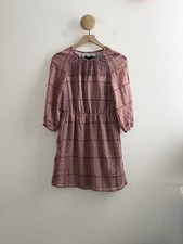 Madewell Retrogrid Silk Peasant Mini Dress Size 2