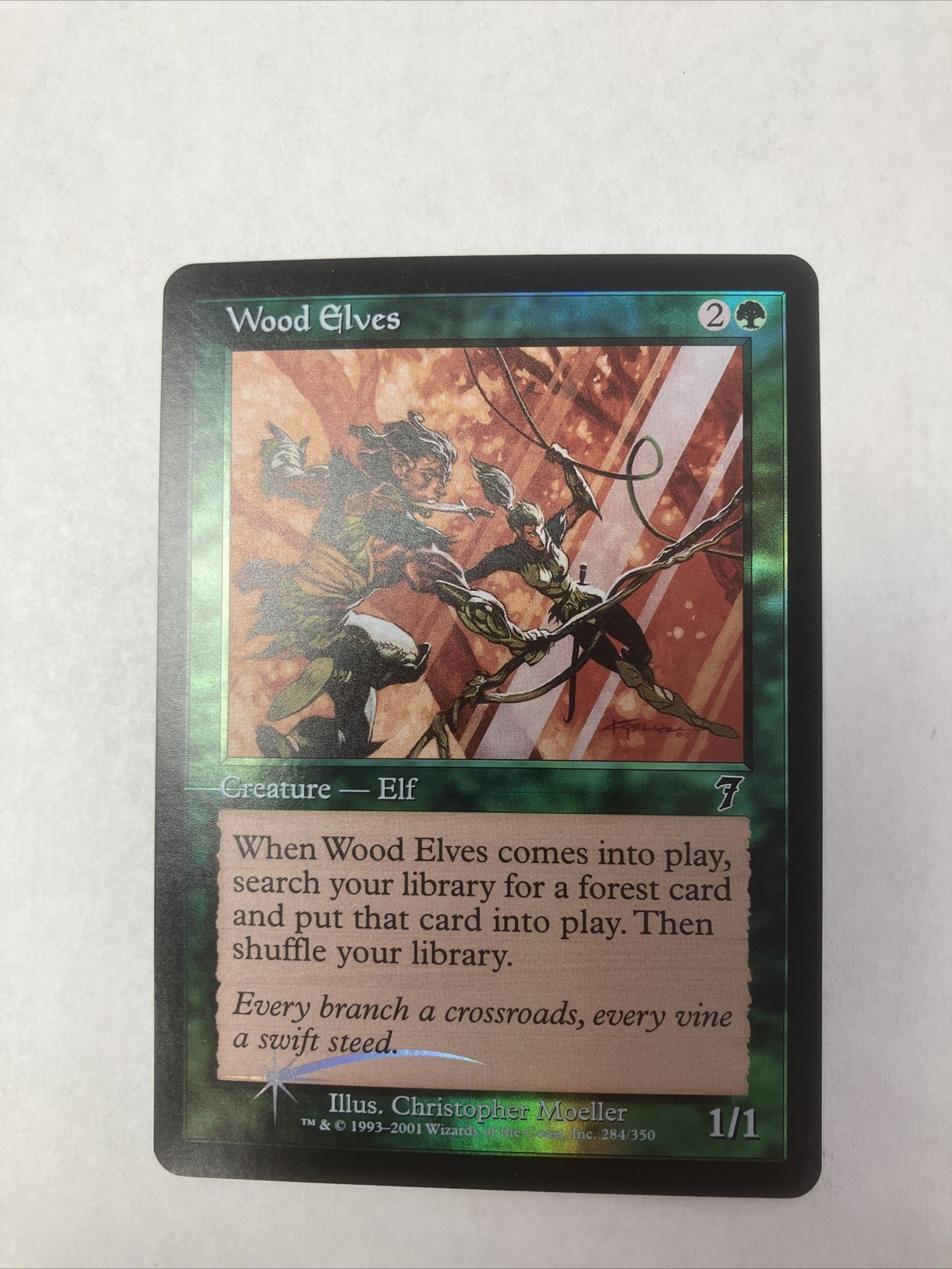 Wood Elves Foil MTG Seventh Edition 284/350 LP