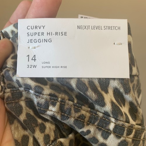 American Eagle Curvy Damen-Jeggings superhoher Bund Gepardenmuster 14 lang neu mit Etikett - Bild 4 von 8