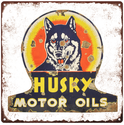 #ad Husky Motor Oils Gas Retro Vintage Look Advertising Metal Sign 12 x 12 60019 $28.95