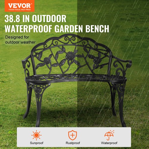 VEVOR Banc d'extérieur banquette de jardin en métal 98,7 cm capacité de 218 kg - Bild 2 von 12