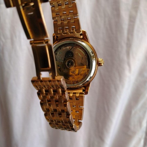 Seiko 4R36-04F0 Jour Date 24jewels Pinkgold Blanc Automatique Montre Hommes - Photo 3 sur 5